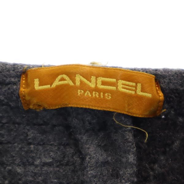 ランセル 日本製 ウール 長袖 ニット カーディガン M グレー 他 LANCEL 再構築 パッチワーク メンズ