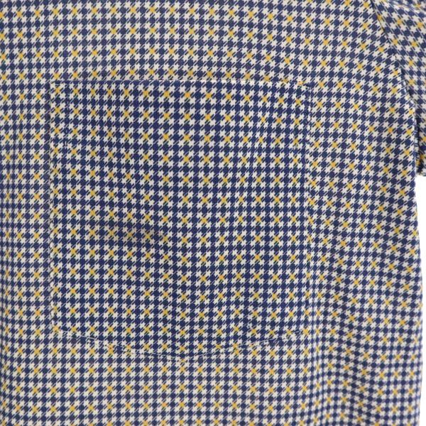 Jantzen ジャンセン 70s ヴィンテージ 総柄 長袖 シャツ L ネイビー系 メンズ