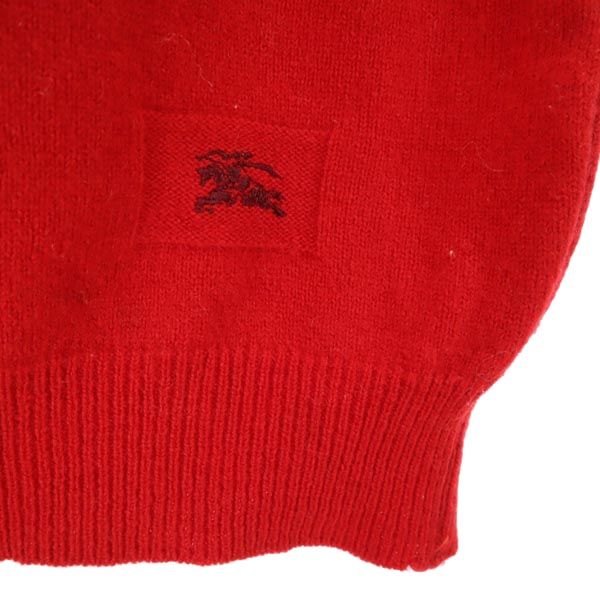 Burberrys バーバリーズ 90s オールド 長袖 Vネック ニット M レッド レディース