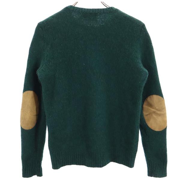 RALPH LAUREN RUGBY ラルフローレンラグビー 長袖 羊革パッチ ニット XS グリーン セーター メンズ