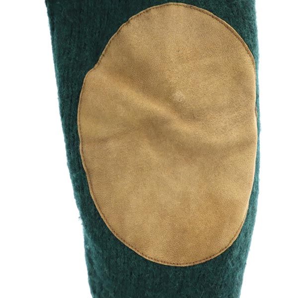 RALPH LAUREN RUGBY ラルフローレンラグビー 長袖 羊革パッチ ニット XS グリーン セーター メンズ