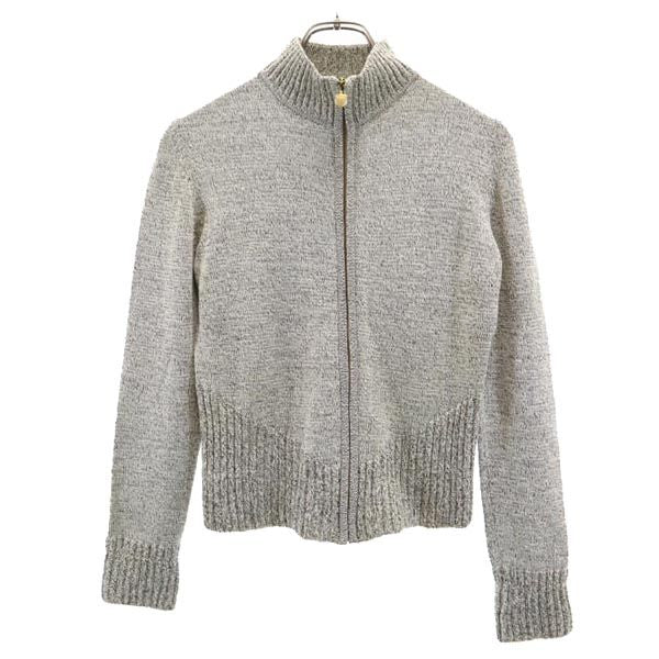 Salvatore Ferragamo サルヴァトーレフェラガモ ウールブレンド 長袖 ニットジャケット XS グレー ブルゾン カーディガン レディース