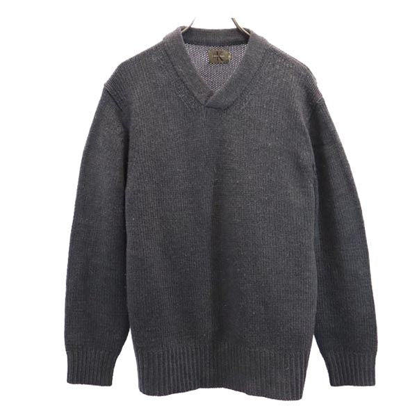 Calvin klein カルバンクライン ウールブレンド 長袖 Vネック ニット M グレー セーター メンズ