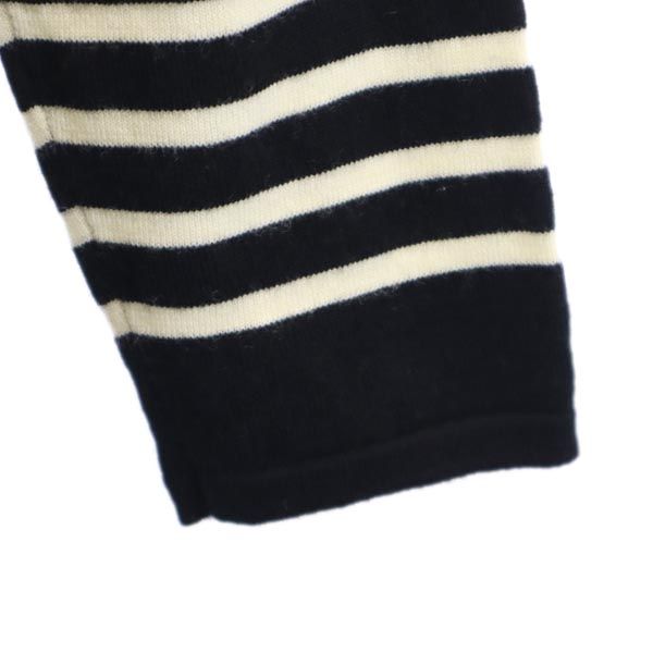 ORCIVAL オーシバル ウール ボーダー柄 長袖 ニット 3 ブラック×ホワイト セーター メンズ