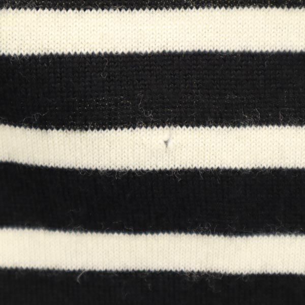 ORCIVAL オーシバル ウール ボーダー柄 長袖 ニット 3 ブラック×ホワイト セーター メンズ