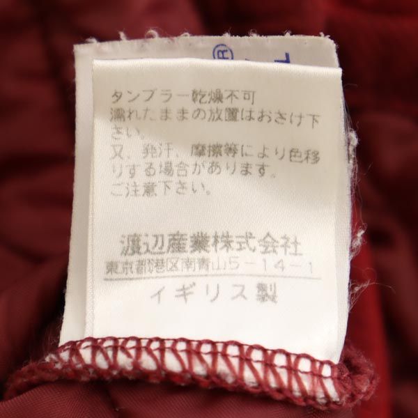 LAVENHAM ラベンハム リネンブレンド キルティングジャケット 36 レッド レディース