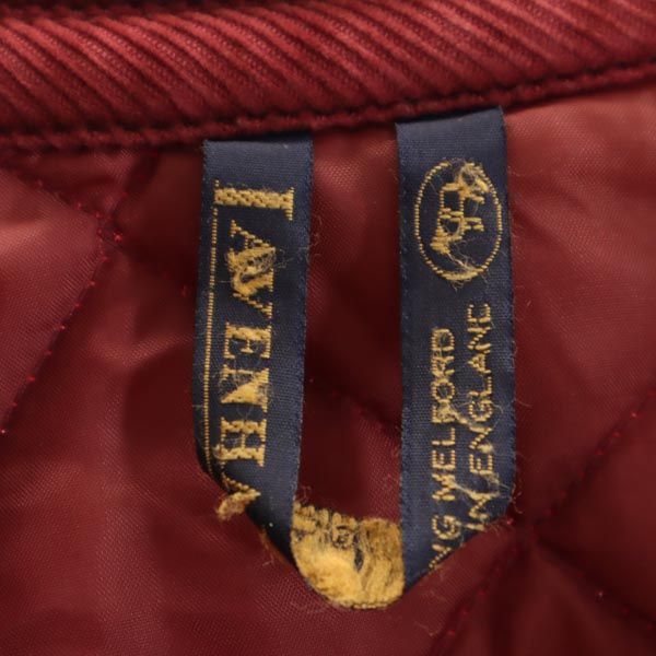 LAVENHAM ラベンハム リネンブレンド キルティングジャケット 36 レッド レディース