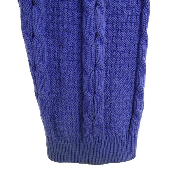 Christian Dior SPORTS クリスチャンディオール スポーツ 長袖 スクエアネック ケーブル ニット L 青系 セーター レディース