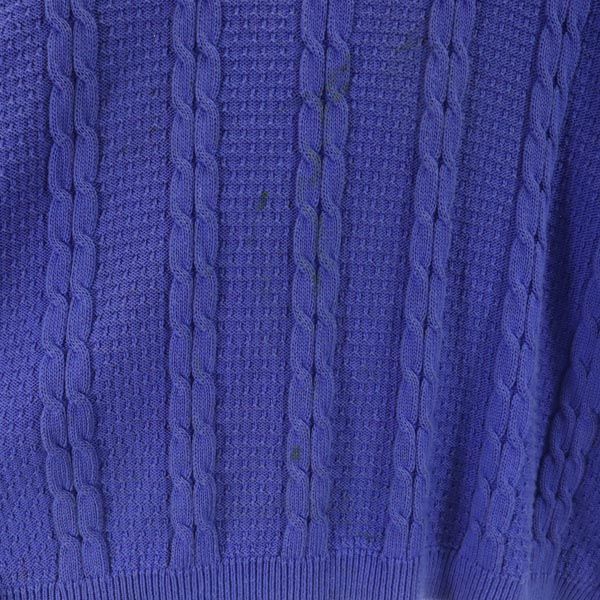 Christian Dior SPORTS クリスチャンディオール スポーツ 長袖 スクエアネック ケーブル ニット L 青系 セーター レディース