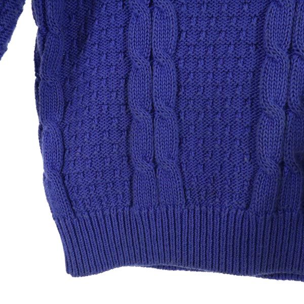 Christian Dior SPORTS クリスチャンディオール スポーツ 長袖 スクエアネック ケーブル ニット L 青系 セーター レディース