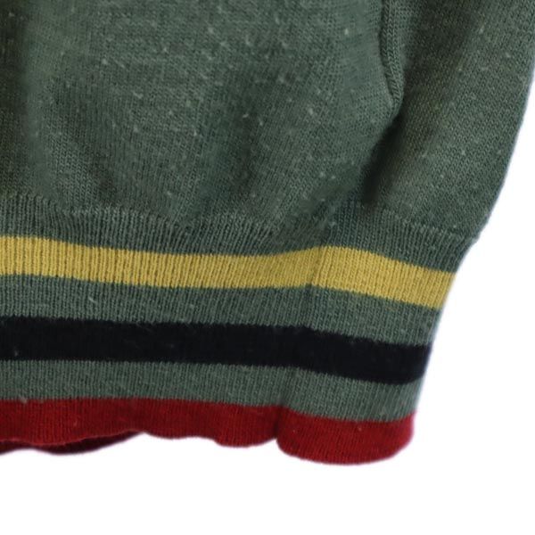 LACOSTE ラコステ ウールブレンド 長袖 Vネック ニット 3 グリーン系 セーター メンズ