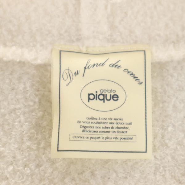 gelato pique ジェラートピケ 長袖 ふわもこ ルームウェア F ホワイト系 ジップパーカー ジェラピケ ルームウェア レディース
