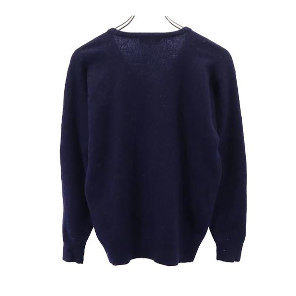 RALPH LAUREN ラルフローレン ウール 長袖 Vネック ニット L ネイビー系 セーター レディース