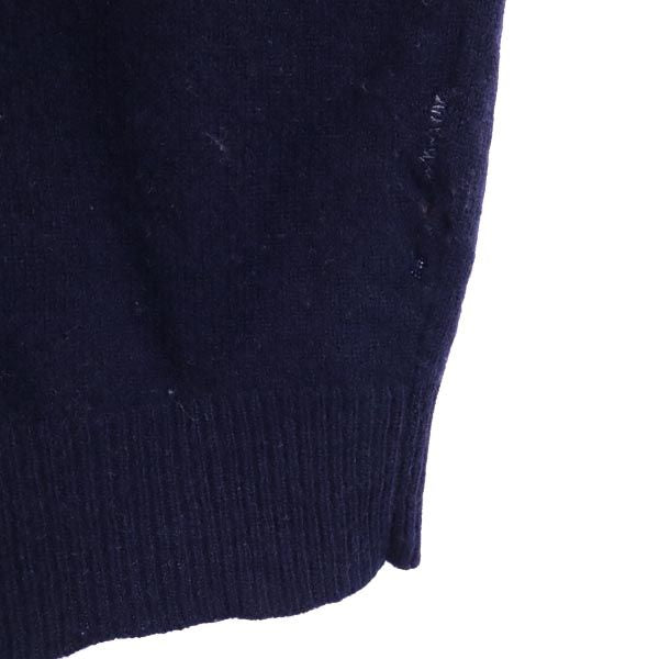 RALPH LAUREN ラルフローレン ウール 長袖 Vネック ニット L ネイビー系 セーター レディース