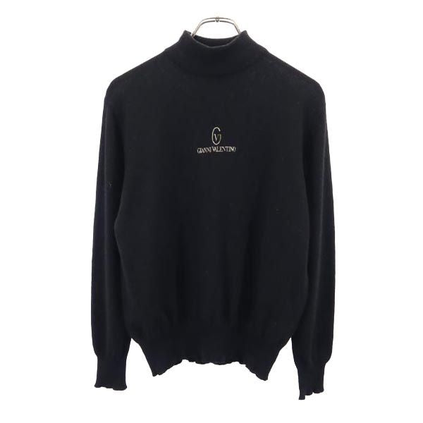 GIANNI VALENTINO ジャンニヴァレンチノ カシミヤ100% 長袖 ニット ブラック系 セーター メンズ