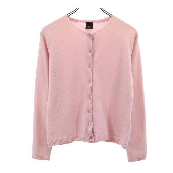 ATELIER カシミヤ100% 長袖 ニット カーディガン ピンク系 レディース