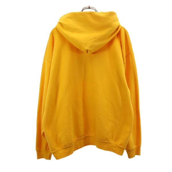 ヘインズ Dole プリント 長袖 スウェットパーカー L イエロー Hanes 裏起毛 メンズ