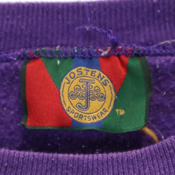 JOSTENS ジャスティンズ 90s オールド ロサンゼルスレイカーズ プリント 長袖 スウェット トレーナー パープル メンズ