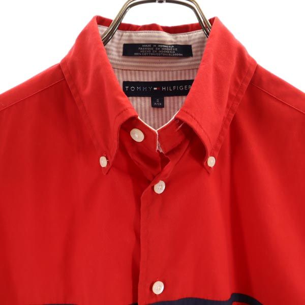 トミーヒルフィガー 長袖 ボタンダウンシャツ S レッド系 TOMMY HILFIGER メンズ