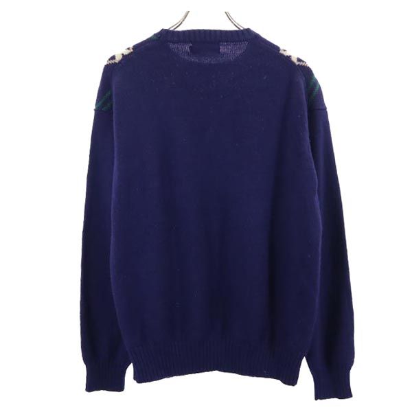 CHAPS チャップス オールド 長袖 ニット L ネイビー×グリーン セーター メンズ