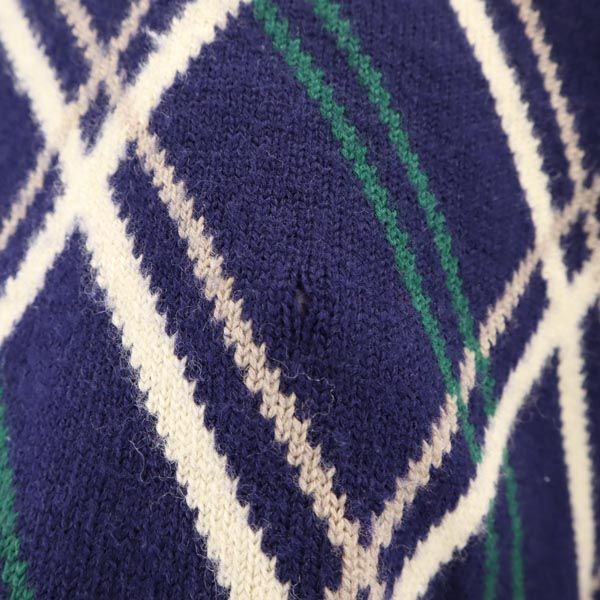 CHAPS チャップス オールド 長袖 ニット L ネイビー×グリーン セーター メンズ
