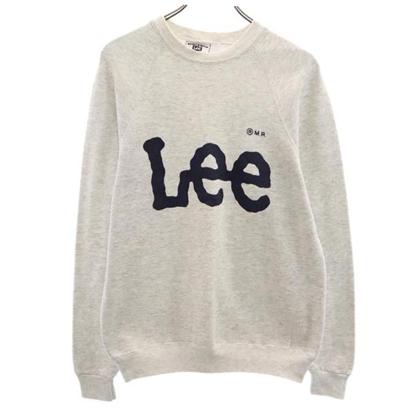 Lee リー 90s オールド USA製 プリント 長袖 スウェット トレーナー M グレー 裏起毛 メンズ