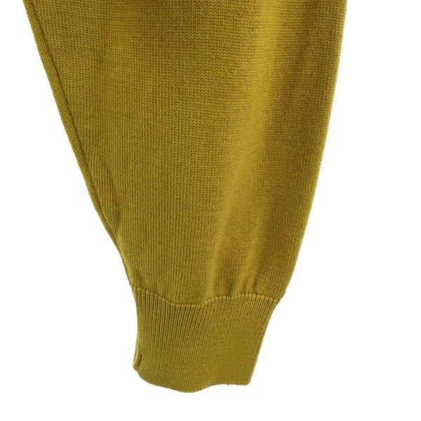 LANCEL ランセル 日本製 ウール 長袖 Vネック ニット L イエロー系 セーター メンズ