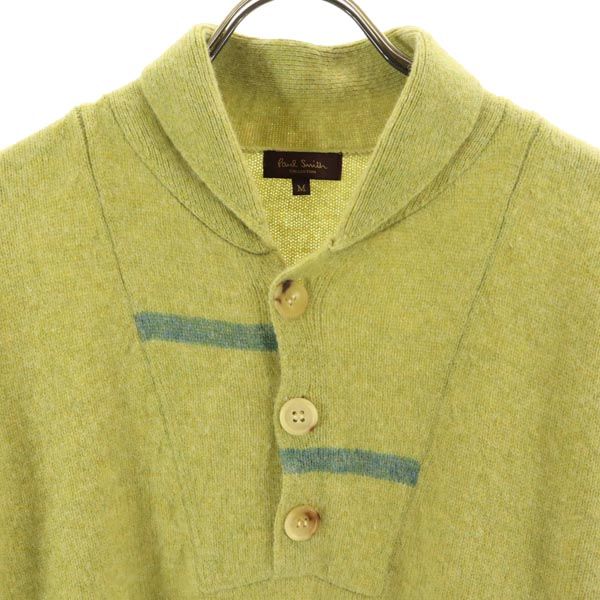 Paul Smith ポールスミス ウールブレンド 長袖 ハーフボタン ニット M イエロー系 セーター メンズ