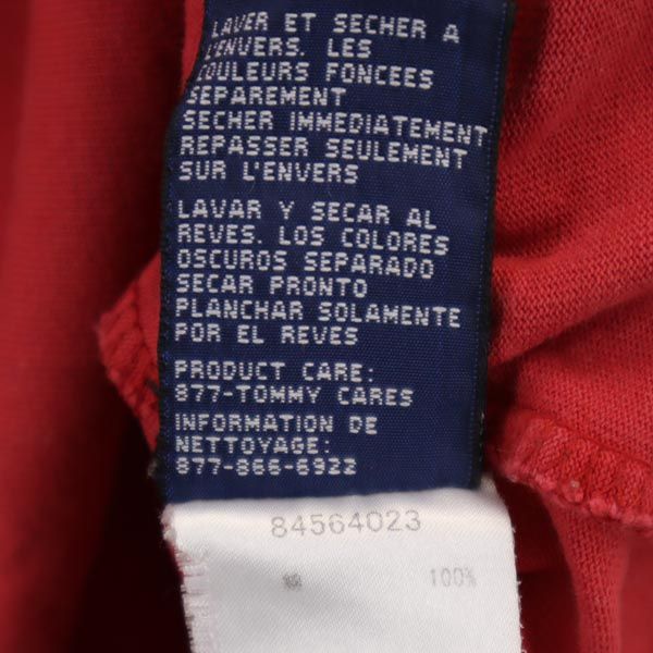 TOMMY HILFIGER トミーヒルフィガー 90s オールド フラッグタグ 長袖 Tシャツ L レッド系 ロンT メンズ