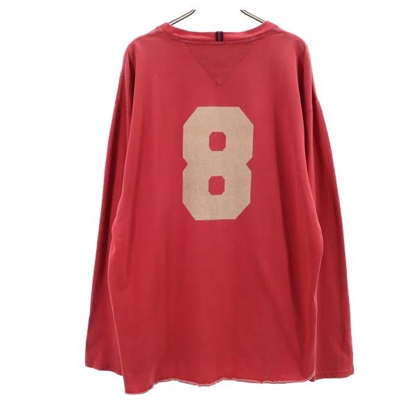 TOMMY HILFIGER トミーヒルフィガー 90s オールド フラッグタグ 長袖 Tシャツ L レッド系 ロンT メンズ