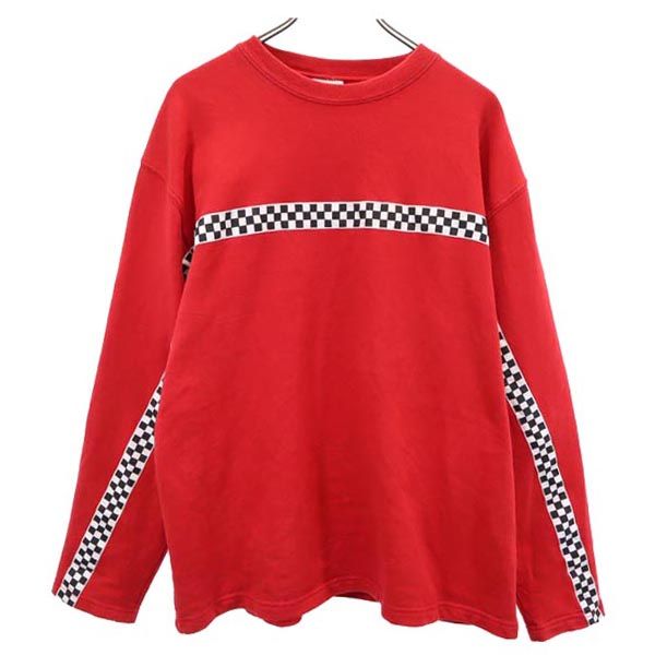 PACE RACE WEAR 長袖 スウェット トレーナー L レッド 裏起毛 メンズ