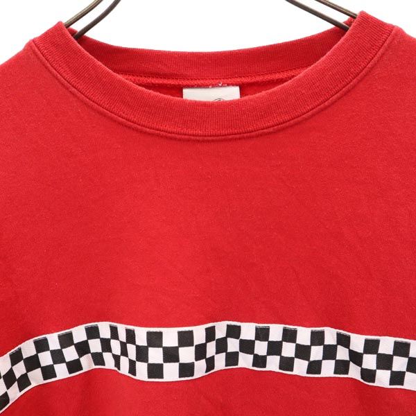 PACE RACE WEAR 長袖 スウェット トレーナー L レッド 裏起毛 メンズ