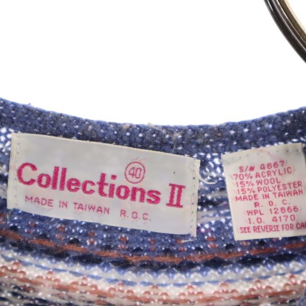 collections2 コレクションツー ウールブレンド 長袖 ニット 40 ブルー系 セーター レディース