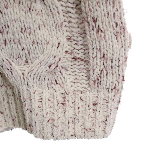 gelato pique ジェラートピケ 長袖 Vネック ニット F ホワイト×ピンク ジェラピケ ルームウェア レディース