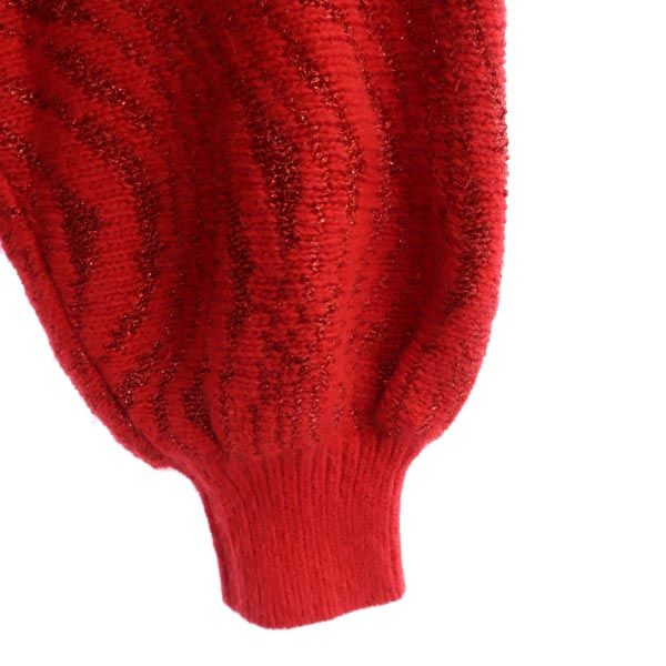 Christian Dior クリスチャンディオール 90s オールド ウールブレンド 長袖 ニット M レッド系 セーター レディース