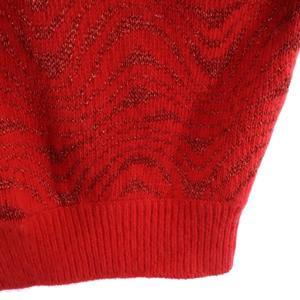 Christian Dior クリスチャンディオール 90s オールド ウールブレンド 長袖 ニット M レッド系 セーター レディース