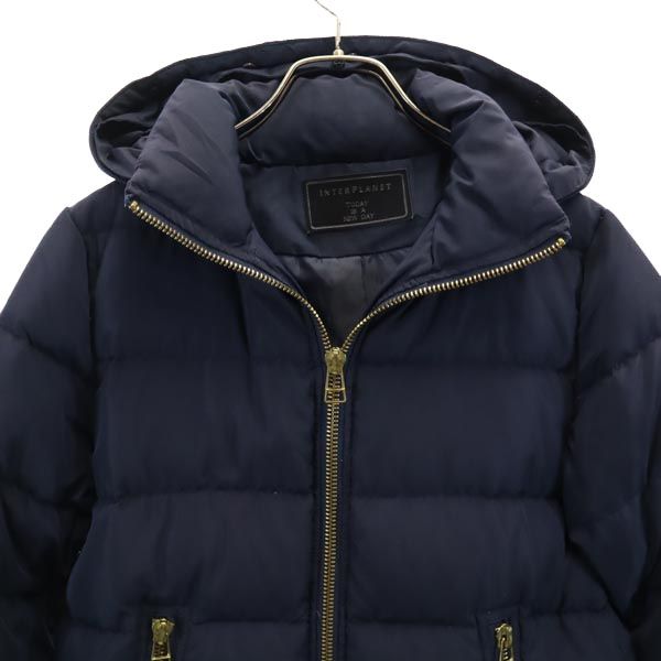 INTER PLANET インタープラネット ダウンパーカー 38 ネイビー ジャケット レディース