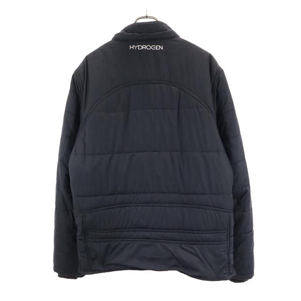 HYDROGEN ハイドロゲン ナイロン 長袖 中綿ジャケット XL ブラック系 ロゴ メンズ