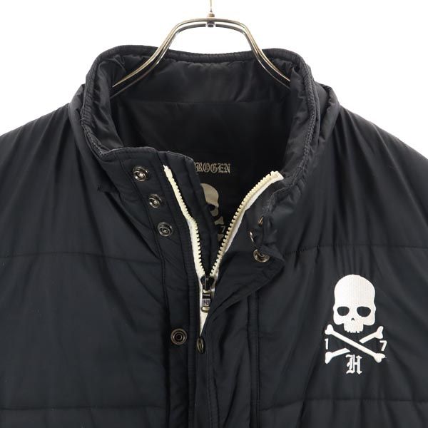 HYDROGEN ハイドロゲン ナイロン 長袖 中綿ジャケット XL ブラック系 ロゴ メンズ