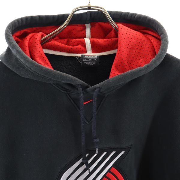 NIKE ナイキ オールド バスケットボール 長袖 スウェットパーカー XL ブラック ロゴ プルオーバー トレーナー メンズ