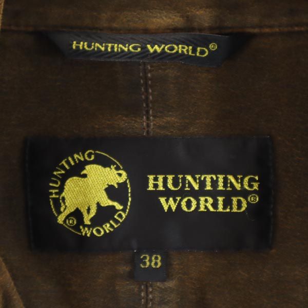 HUNTING WORLD ハンティングワールド 長袖 スエードライク ジャケット 38 ブラウン系 レディース