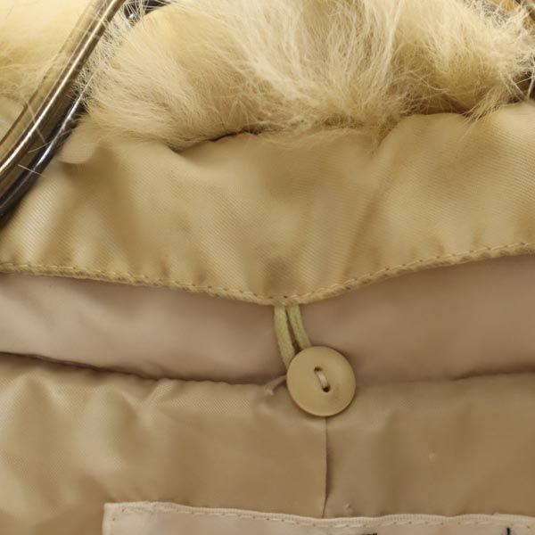 23ku 23区 長袖 ダウンジャケット 38 アイボリー 襟フォックスファー レディース