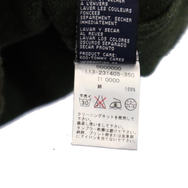 TOMMY HILFIGER トミーヒルフィガー 刺繍 長袖 ニット S カーキ系 メンズ