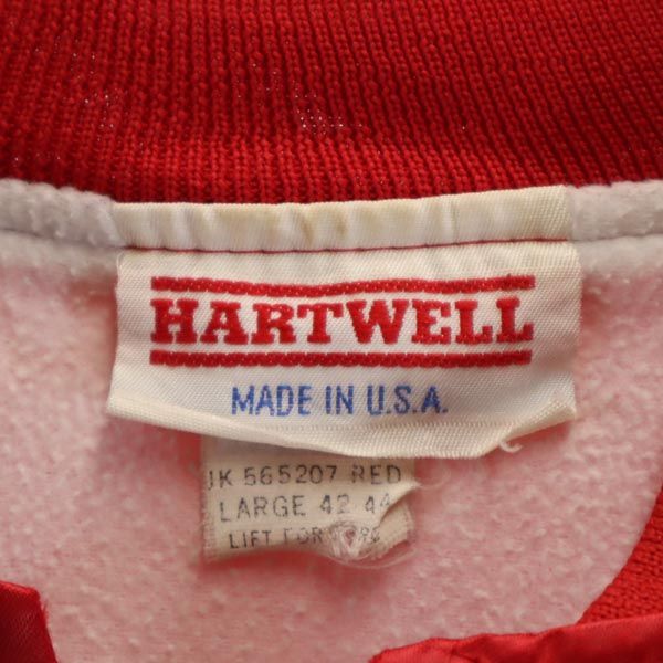 HARTWELL ハートウェル 80s USA製 ヴィンテージ バックプリント スタジャン L レッド ナイロンジャケット メンズ