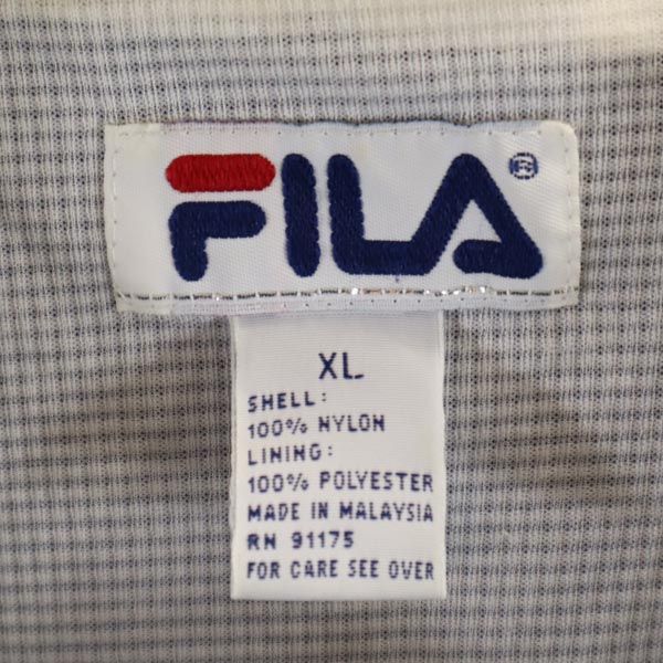 FILA フィラ 90s オールド スポーツジャケット XL ブラック×レッド×アイボリー 裏トリコット素材 ウインドブレーカー メンズ