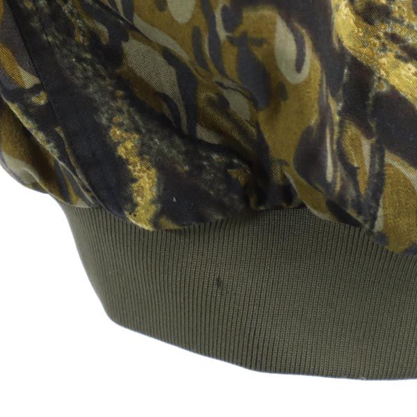 Columbia コロンビア 総柄 アウトドアジャケット XS カーキ系 裏フリース ブルゾン ロゴ刺繍 メンズ