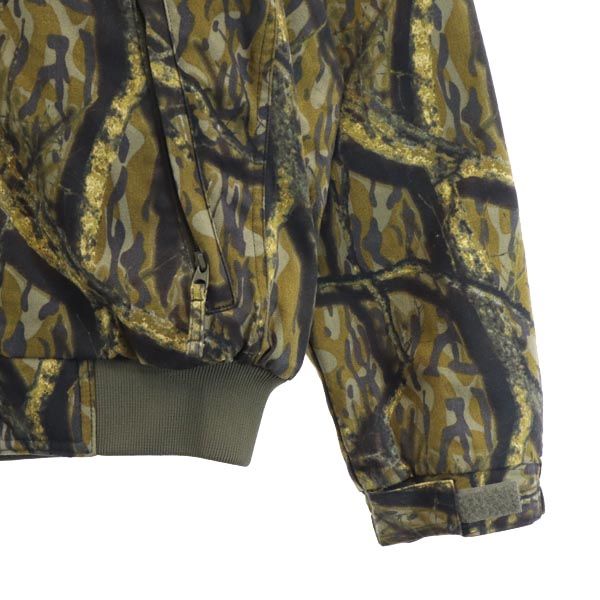 Columbia コロンビア 総柄 アウトドアジャケット XS カーキ系 裏フリース ブルゾン ロゴ刺繍 メンズ