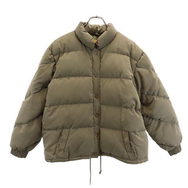 LANCEL ランセル バックロゴ ダウンジャケット M カーキ系 刺繍 レディース
