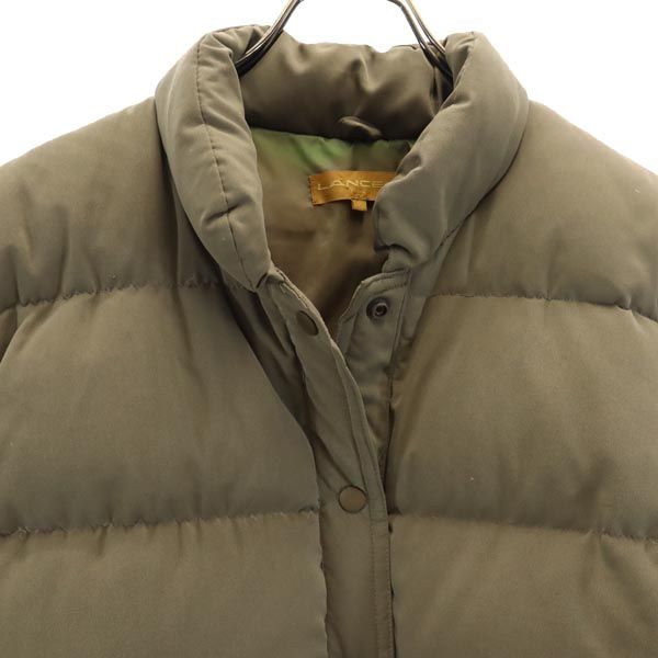 LANCEL ランセル バックロゴ ダウンジャケット M カーキ系 刺繍 レディース