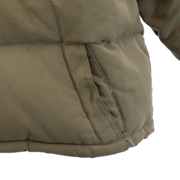LANCEL ランセル バックロゴ ダウンジャケット M カーキ系 刺繍 レディース